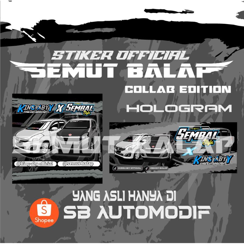 

STIKER OFFICIAL SEMUT BALAP HOLOGRAM COLLAB isi 2