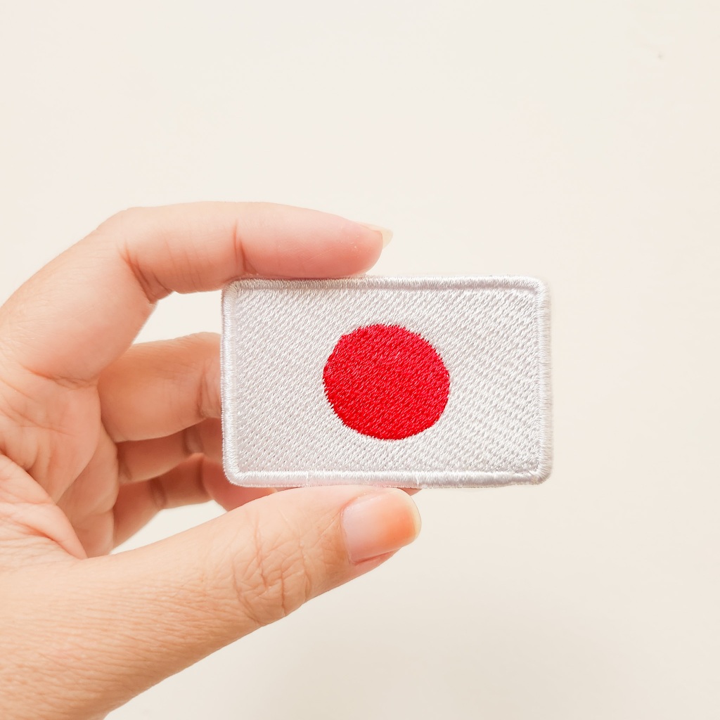 PATCH BORDIR COUNTRY FLAG / BADGE BORDIR JAPAN FLAG / INTERNATIONAL FLAG IRON PATCH