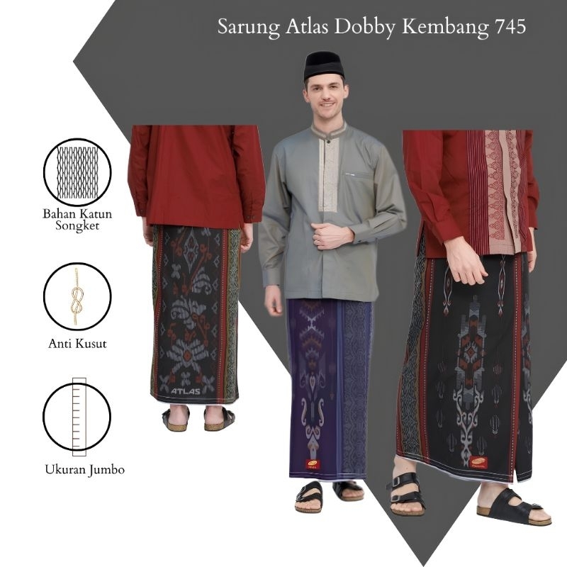 SARUNG VIRAL 2024 ATLAS BRILIAN KEMBANG HITAM SARUNG DEWASA ATLAS HITAM SARUNG MOTIF KEMBANG
