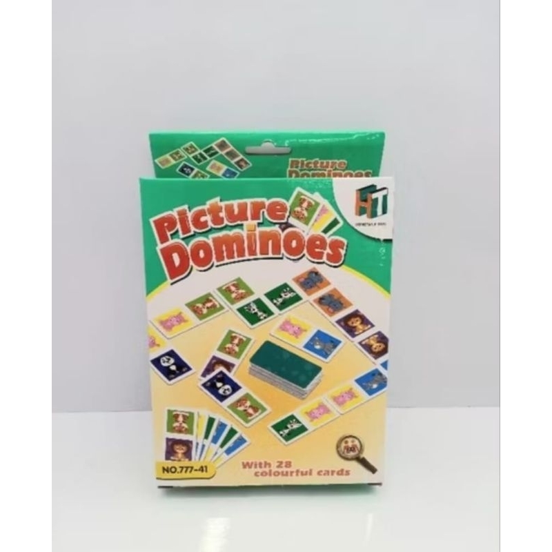 PERMAINAN KARTU PICTURE DOMINOES MAINAN KARTU BERGAMBAR HEWAN