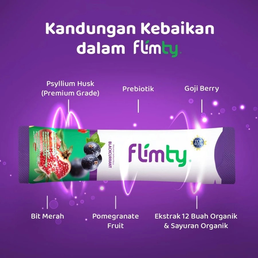 

Flimty Fiber Detox Rasa Blackcurrant 15 gr per Sachet