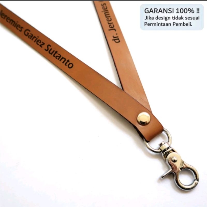

TALI LANYARD ID CARD TALI TAS TALI DOMPET KULIT ASLI COSTUM GRAFIR LOGO NAMA NOMOR