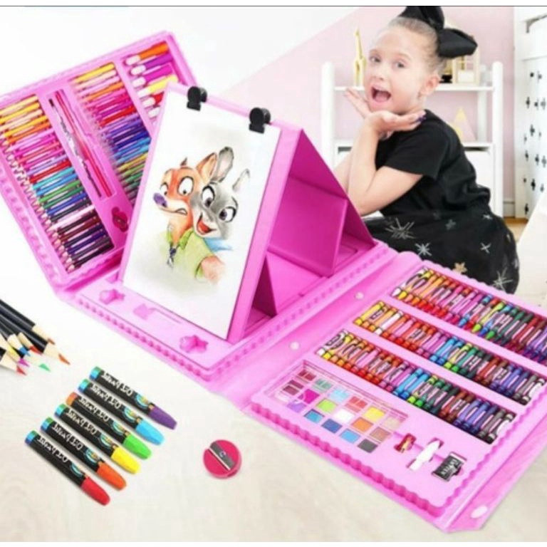 

Super Untung Art set 28 Pcs crayon alat melukis gambar Set Drawing Koper Set Alat Gambar Anak Crayon Gambar Pensil Warna 28