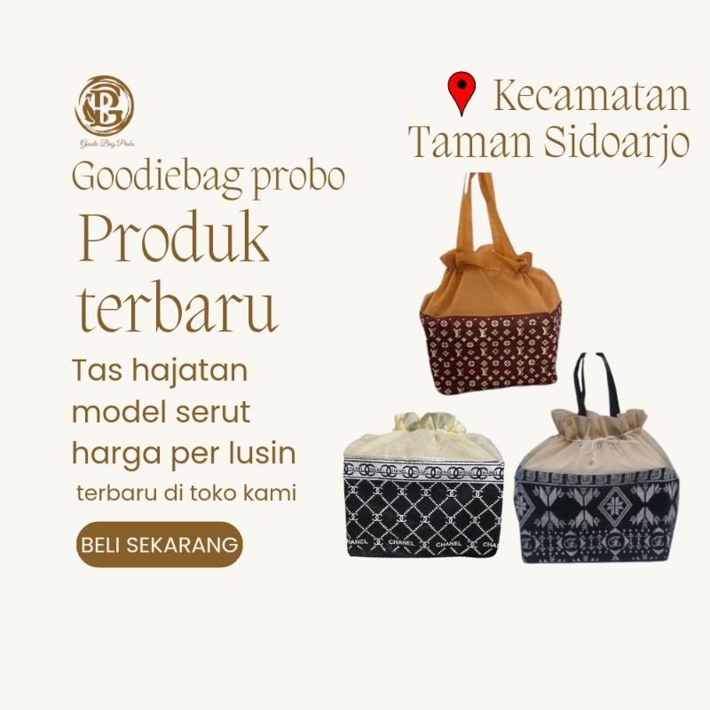 (1 Lusin isi 12pcs)TAS HAJATAN SERUT BATUK/LV/CHANEL 22x22x Tinggi 30 / GOODIE BAG HAJATAN / TAS HAJ