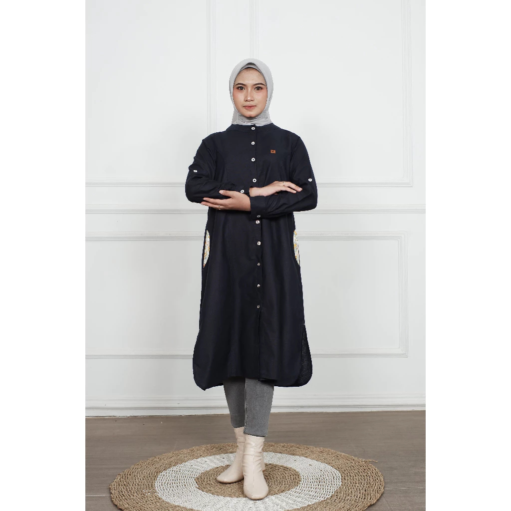 ZTRI | Baju Tunik Atasan Wanita Terbaru Bahan Katun Linen Rami High Quality
