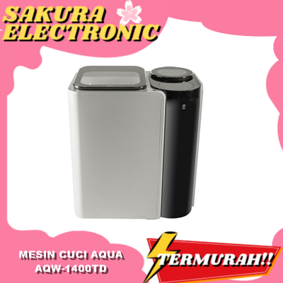 AQUA AQW-1400TD 14 KG MESIN CUCI TOP LOADING DUAL DRUM 9.5 KG + 4.5 KG AQW1400TD
