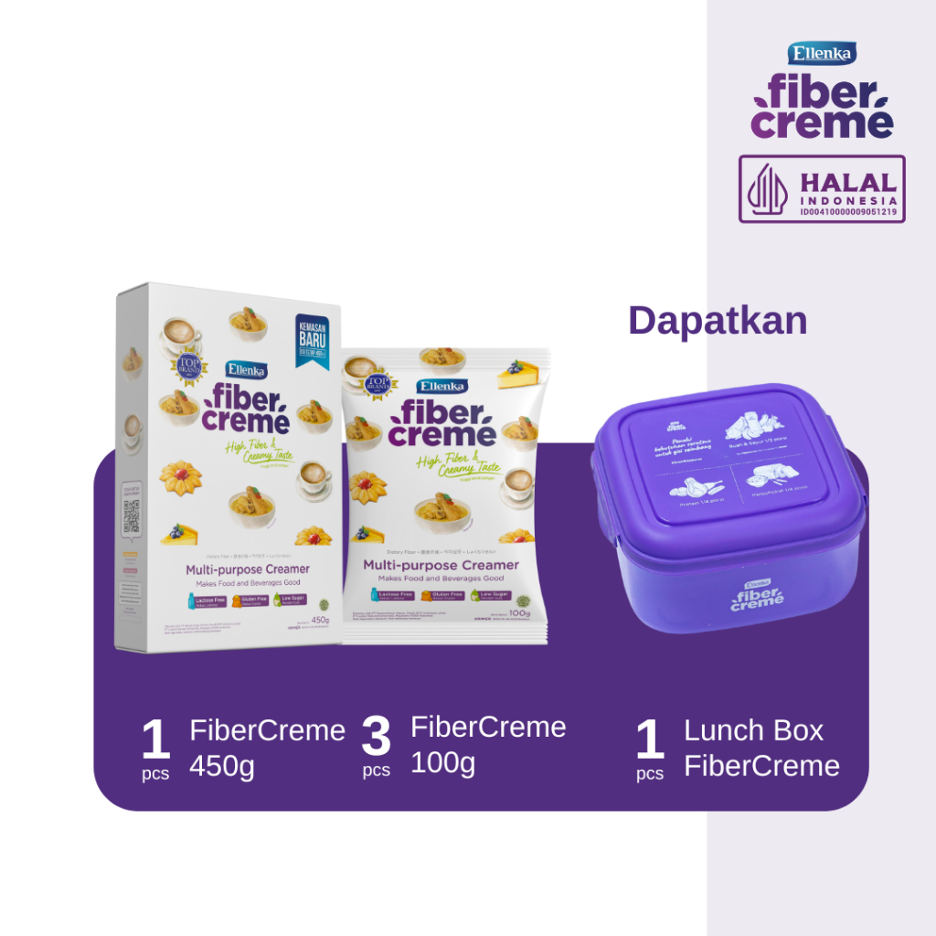 

FiberCreme 450gr + 3 Pcs FiberCreme Sachet 100gr FREE Lunch Box