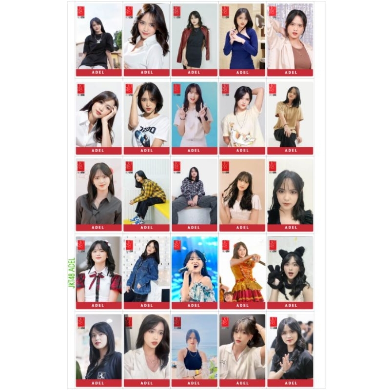 Jkt48 x ADEL Set JKT48 X ADEL PC Photocard Isi [25 Pcs] Unofficial Bolak-balik Laminasi Glossy