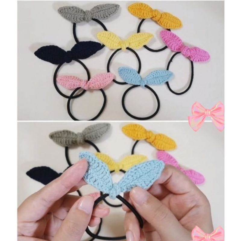 ikat rambut pita anak (rajut)