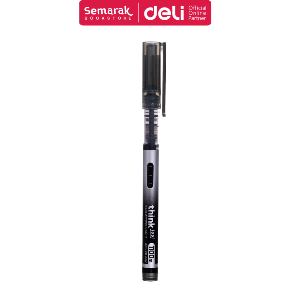 

Deli EQ300-BK Think Roller Pen Pulpen Rol - Black