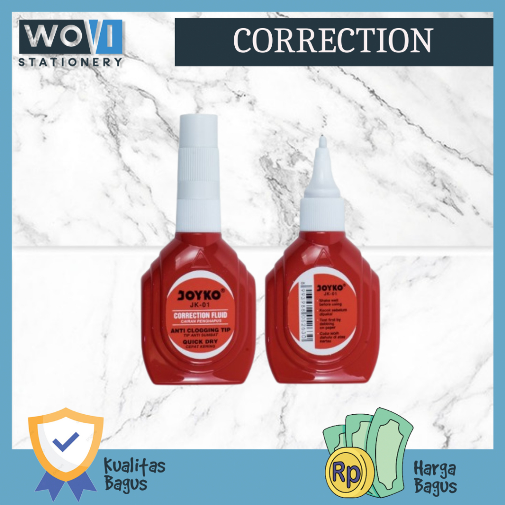 

[WOVI STATIONERY] Correction Fluid JK-01 Joyko / Correction Pen Joyko / Penghapus ballpoint Cair JK-01 Joyko [PCS]