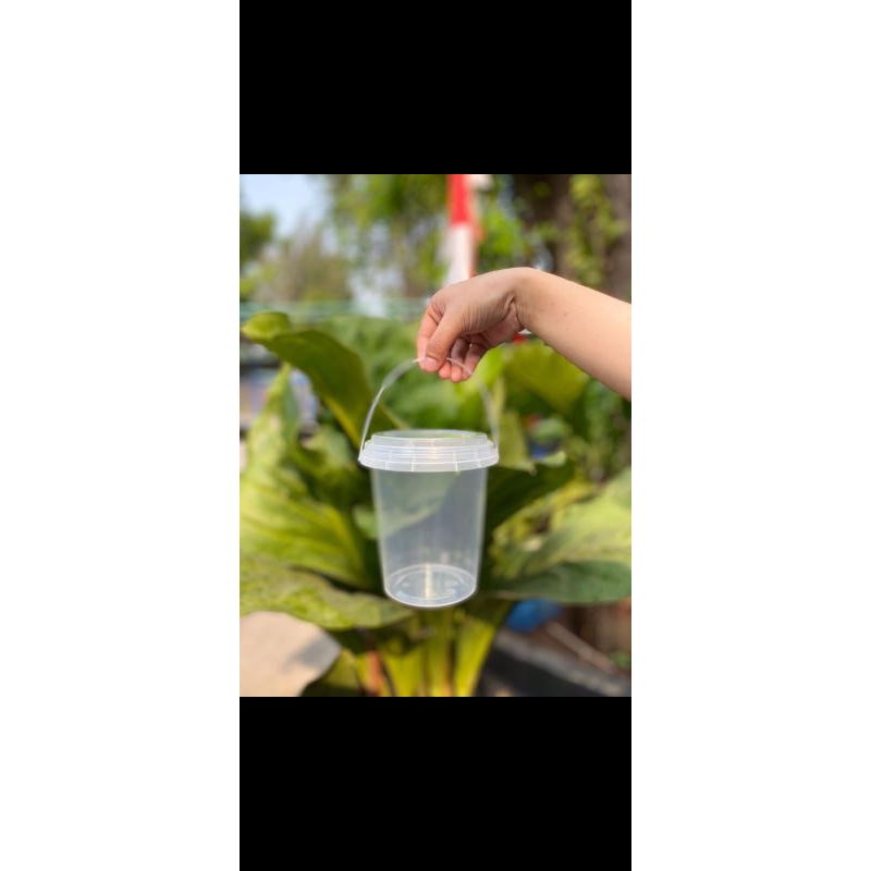Ember plastik kurma / pail 1kg / ember natural + tutup