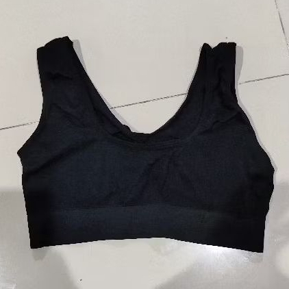 sport bra bh miniset pakaian dalam wanita tanpa kawat premium nylon