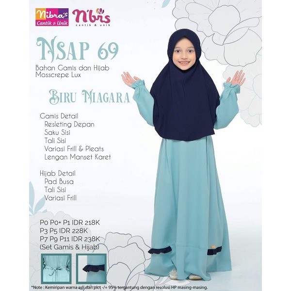 Busana Muslim Anak Perempuan Set Hijab Lebaran || Bazar Promo Gamis Anak NSA 69 Idea Deanna Highligh