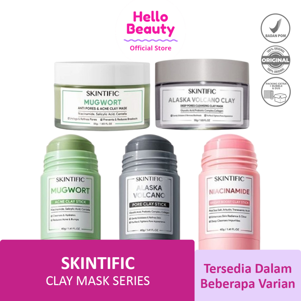 SKINTIFIC MASK | SKINTIFIC MUGWORT PORES & ACNE CLAY MASK | SKINTIFIC ALASKA VOLCANO CLAY SKIN PORES