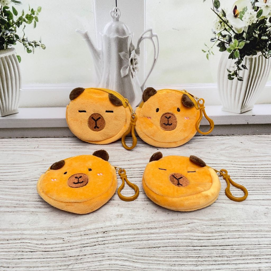 Pouch Koin CAPIBARA Imut lucu Ready 2 Variant Bahan Kain Bludru Halus Lembut / Pouch Dompet Capibara