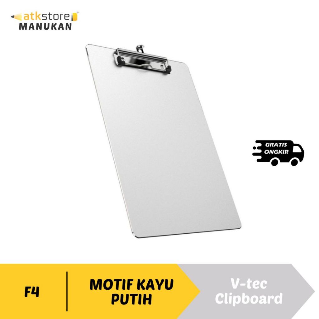 

V-tec Clipboard Kayu Putih | Ukuran A5 ( VT-2423 ) & Folio F4 ( VT-2433 ) | Papan Jalan Ujian Board Tatakan Kertas Perlengkapan Kantor Dan Sekolah