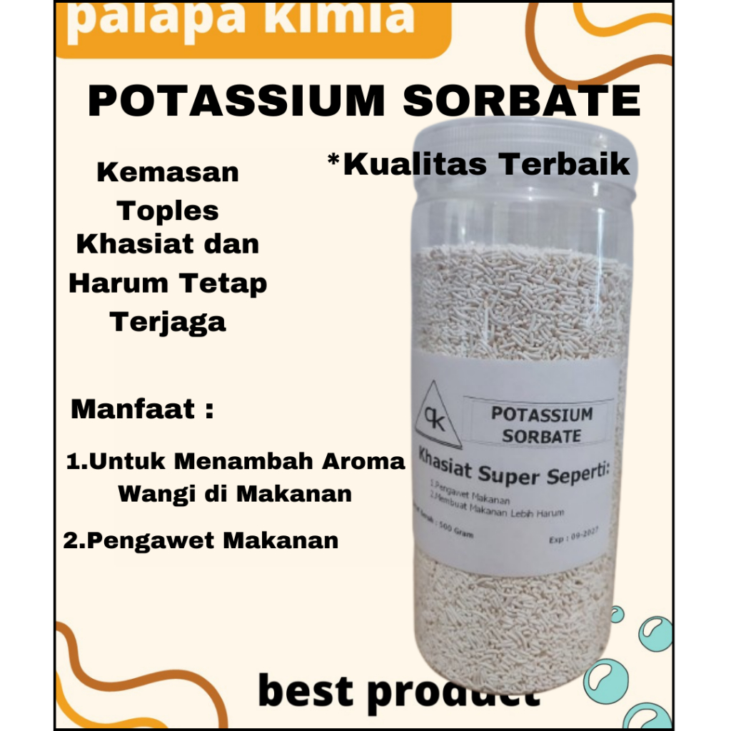 

POTASSIUM SORBATE//PENGAWET MAKANAN//AROMA WANGI MAKANAN//500 GR