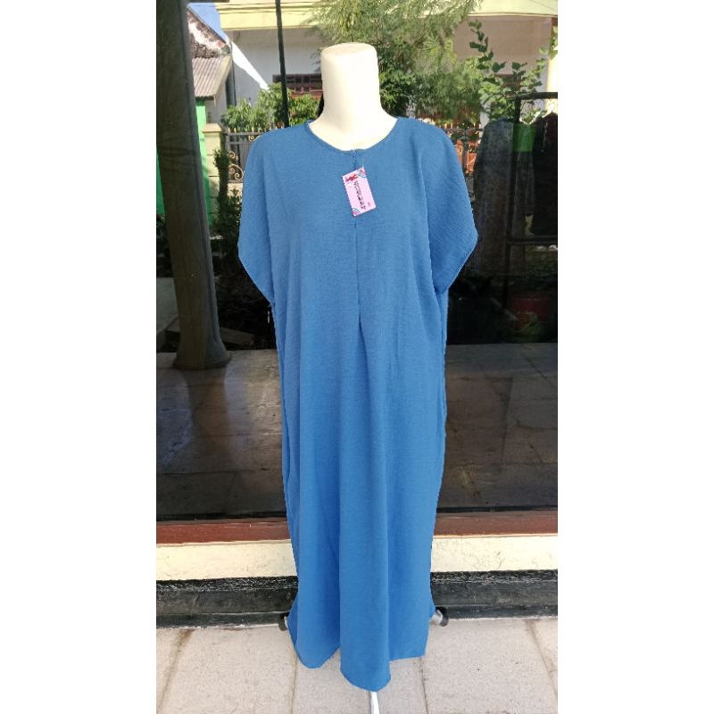 DASTER LONG DRESS CRINKLE LENGAN PENDEK