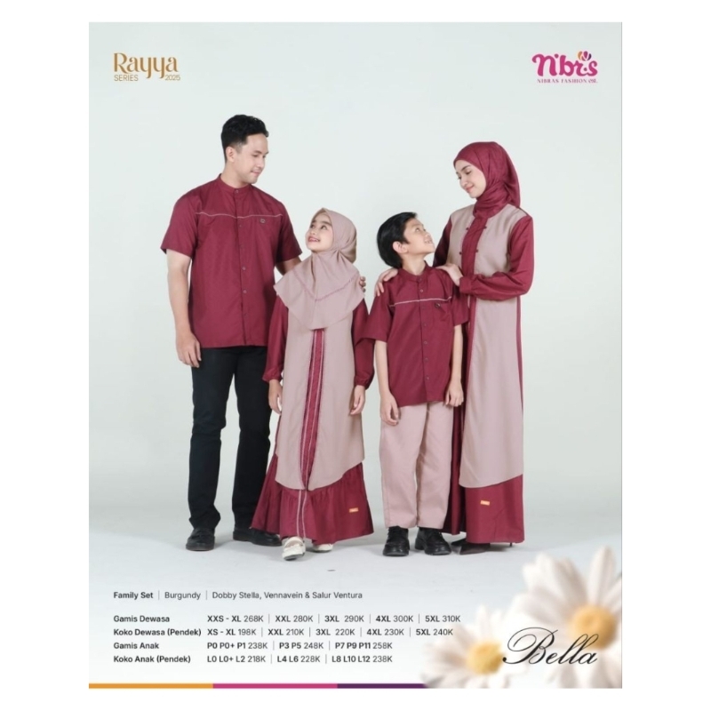 NIBRAS SARIMBIT BELLA BURGUNDY RAYYA SERIES 2025 SARIMBIT NIBRAS COUPLE NIBRAS