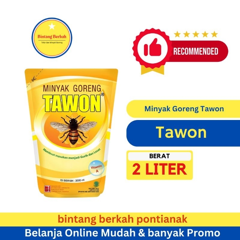 

Minyak Goreng merk Tawon 2 Liter Refill