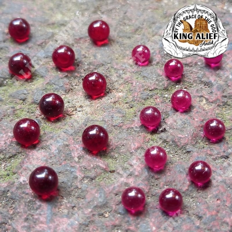 Batu Permata Merah Delima Ruby Rose Bangkok 9 Mohz Bebas Pilih Varian Bentuk Bola Koleksi Istimewa