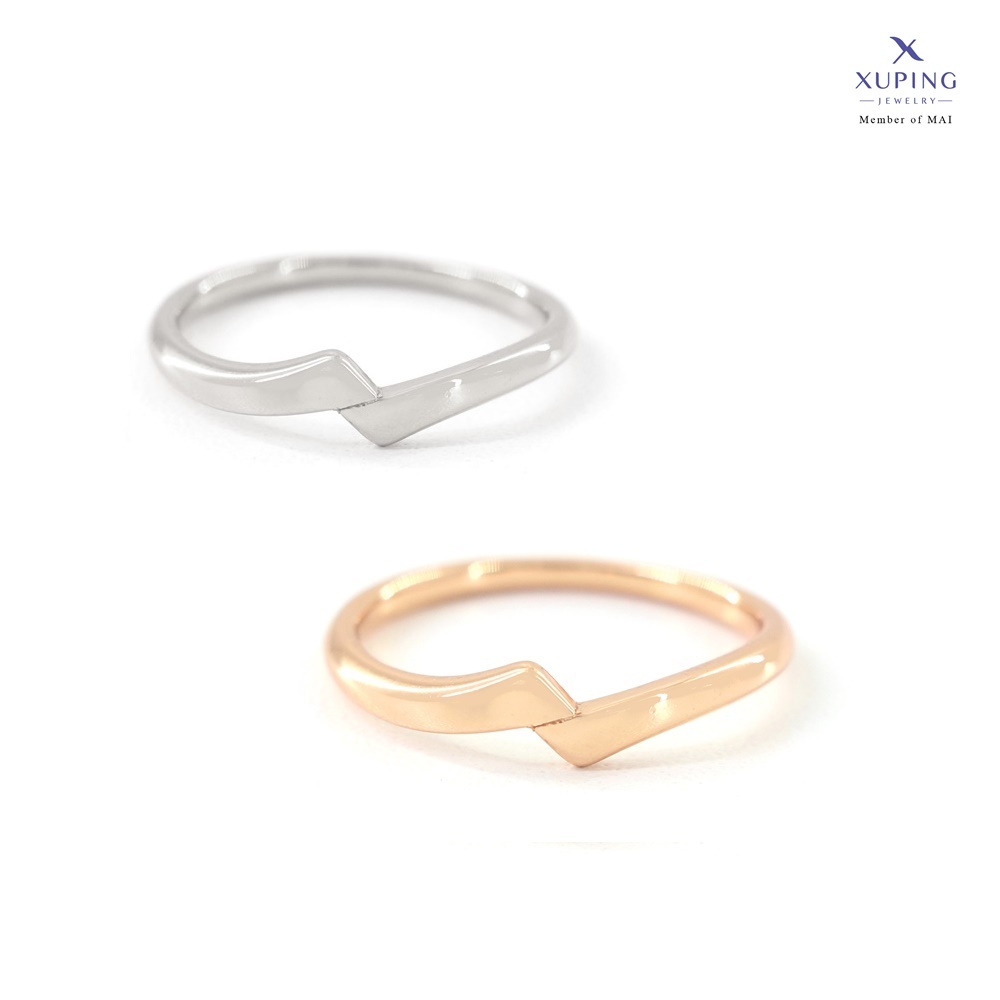 Xuping Cincin Emas Polos Casual Aksesoris Wanita Anti Karat