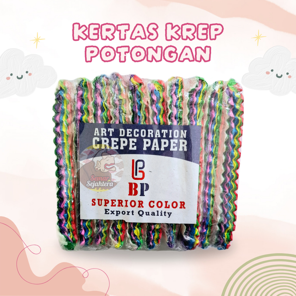 

[PAK] KERTAS KREP POTONGAN WARNA WARNI / CREPE PAPER / KERTAS KLOBOT