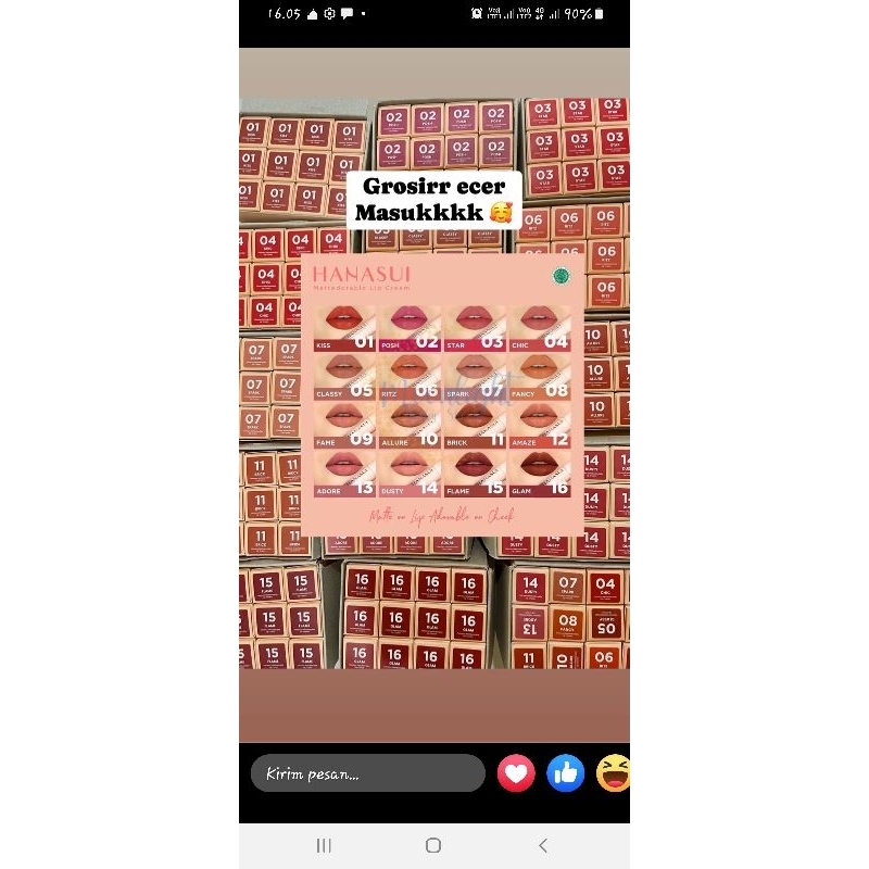 LIPSTIK MATTE TAHAN LAMA HANASUI