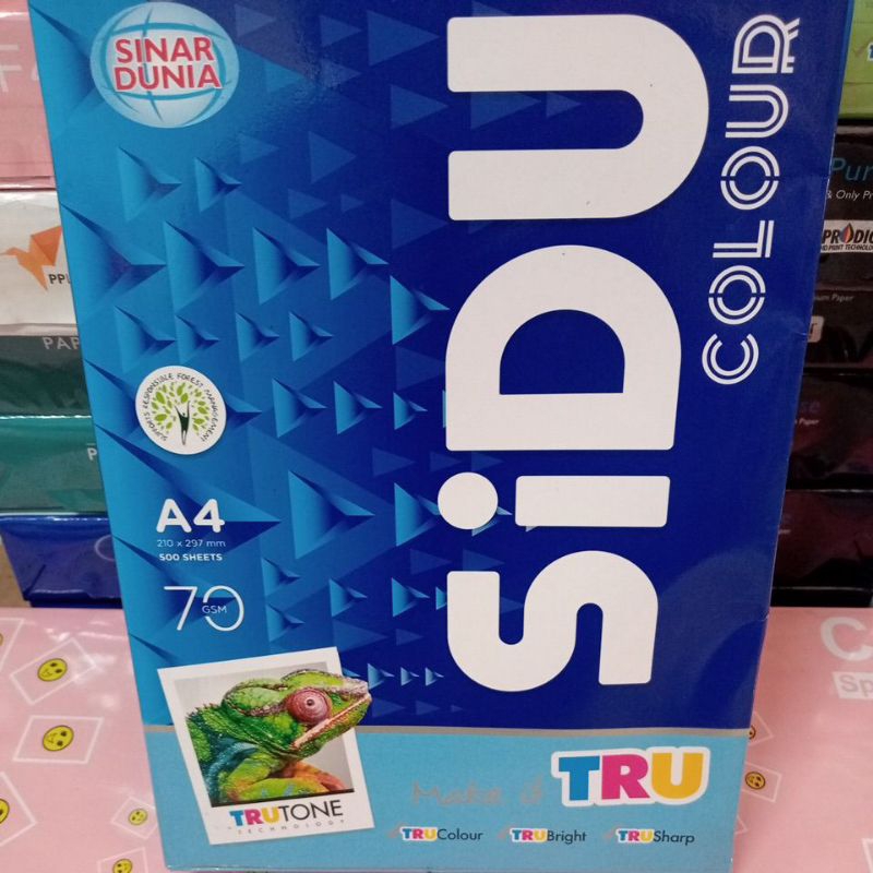 

SIDU warna biru A4 70gsm 210x297mm 1Rim (500sheets) kertas HVS kertas Fotocopy