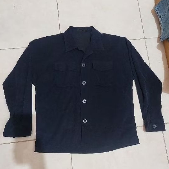 THENBLANK Corduroy Jacket Navy Oversize