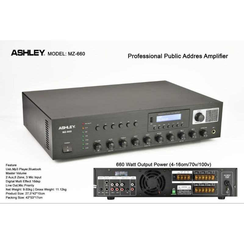 ashley amplifier mz 660