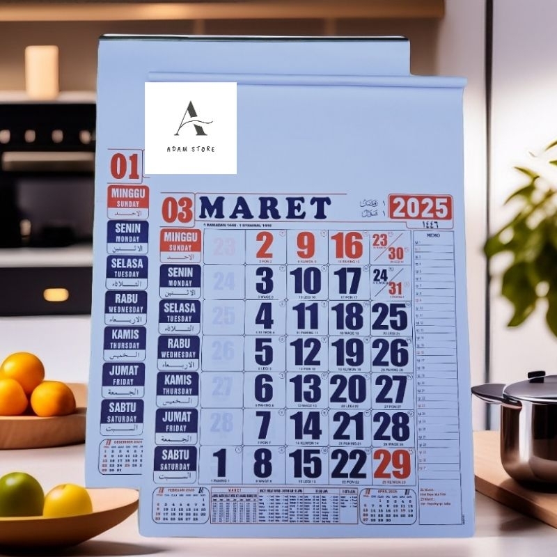 

Kalender kerja standar JB tahun 2025 ukuran 38x54 cm (terima cetak coustem merek)