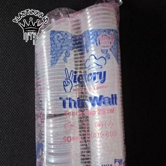 Thinwall Sauce Cup Victory 25ml 35ml 60ml 80ml 150ml Dus Bulat Cup Sambel n Cup Puding Plastik SBY