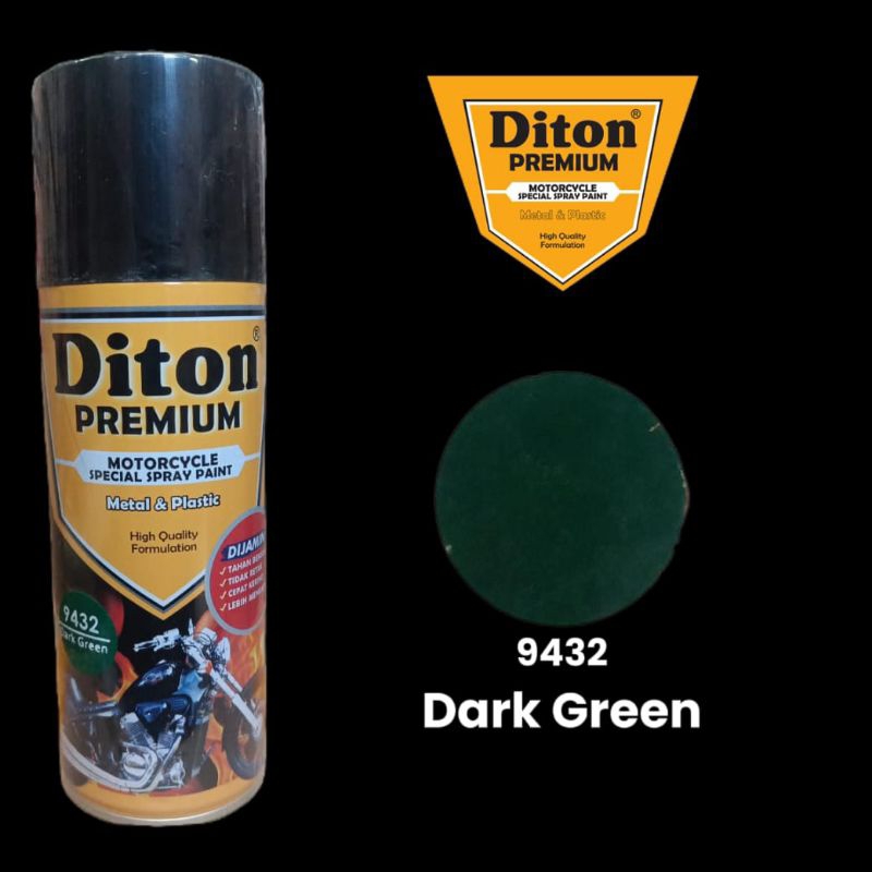 cat spray Pilok Diton Premium Dark green 9432 Hijau Tua Diton Premium 400cc