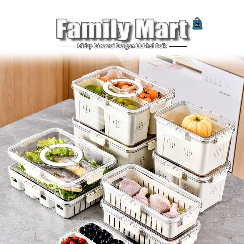 Family Mart KOTAK KONTAINER MAKANAN KULKAS/REFRIGERATOR STORAGE BOX/untuk buah sayur bumbu dapur lun