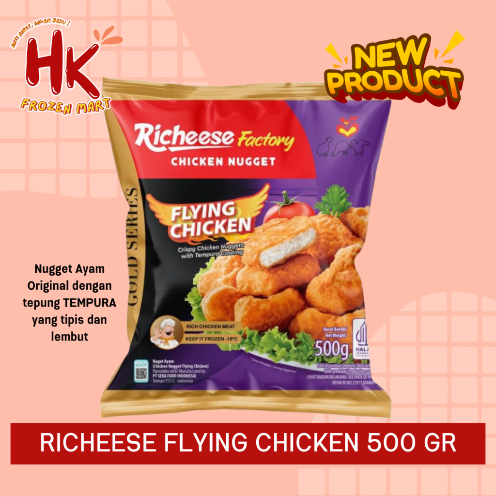 

Richeese Flying Chicken 500gr | Chicken nugget original tempura Factory Premium HK FROZEN MART