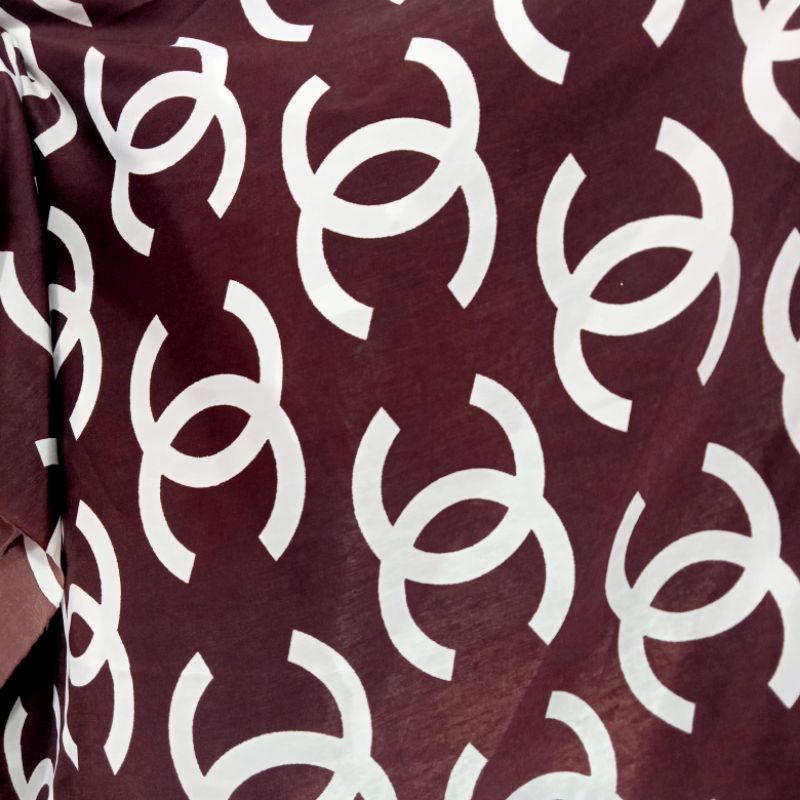 Kain Satin Dior Silk Motif Brand Import - Kain Satin Silk Garmen - Kain Meteran Indt | Harga Per Set