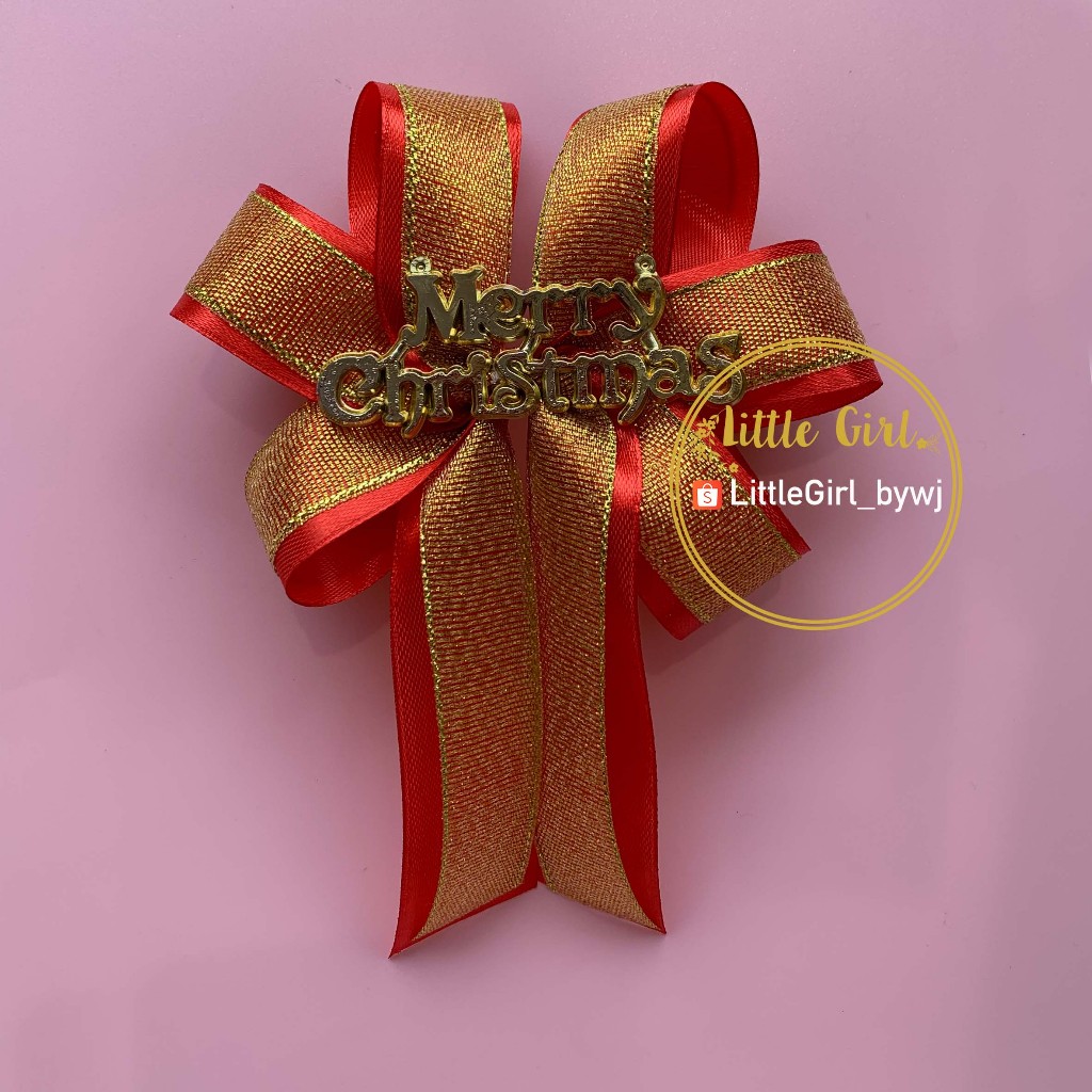 

Pita Hias Siap Pakai Natal - Pita Parcel Natal - Merry Christmas Ribbon - Pita Hias Hampers Kado - Little Girl Shop