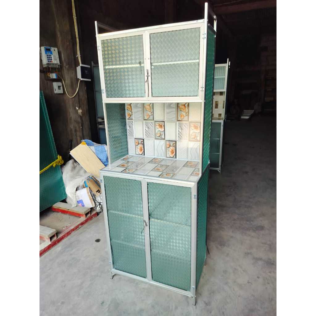 Rak piring 2 pintu Bawah Jaring Minimalis / Rak Piring Lemari Dapur Alumunium Mini 2 Pintu