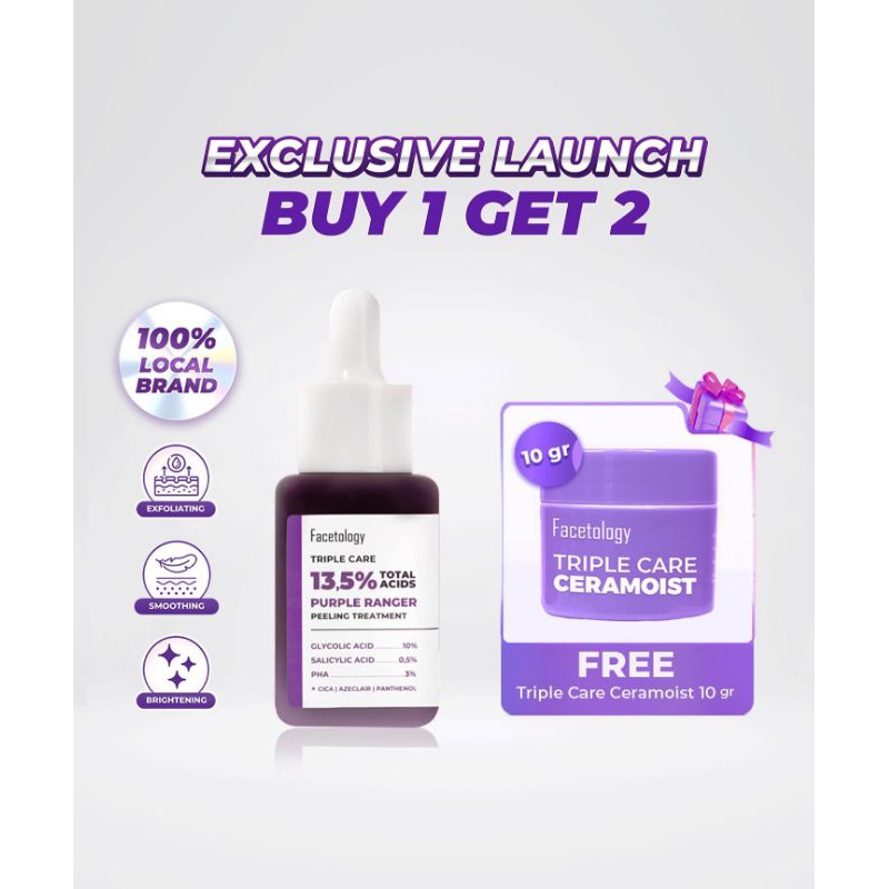 Facetology Peeling Serum Exfoliasi Treatment Purple Ranger Menghaluskan Wajah Moisturizer Facetology