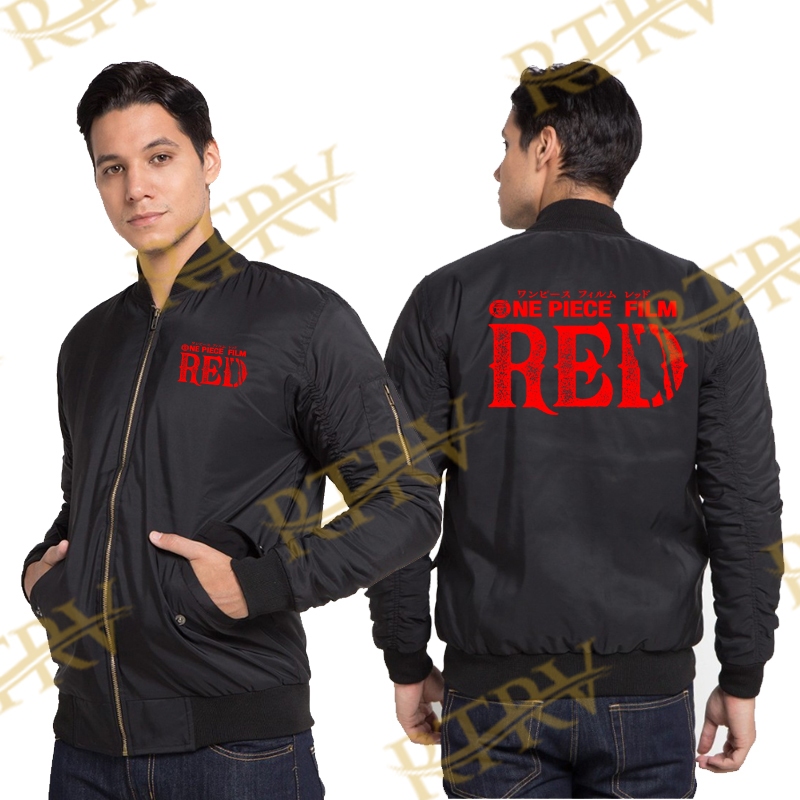 JAKET BOMBER ONE PIECE RED  JAKET BOMBER PRIA ONE PIECE RED