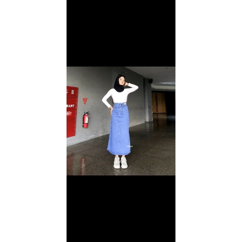 Rok jeans Panjang Jiniso