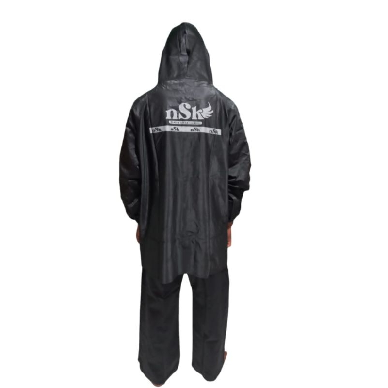 JAS HUJAN NSK || jas hujan nsk model setelan utk cewe dan cowo WARNA HITAM