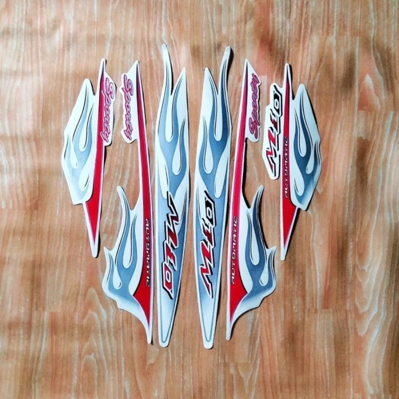 Striping sticker api mio sporty warna putih striping mio api