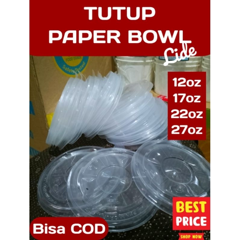 Lid Tutup Paper Bowl Peper Paper Mangkuk Mangkok Wadah Tempat Cup Rice Bowl Plastik