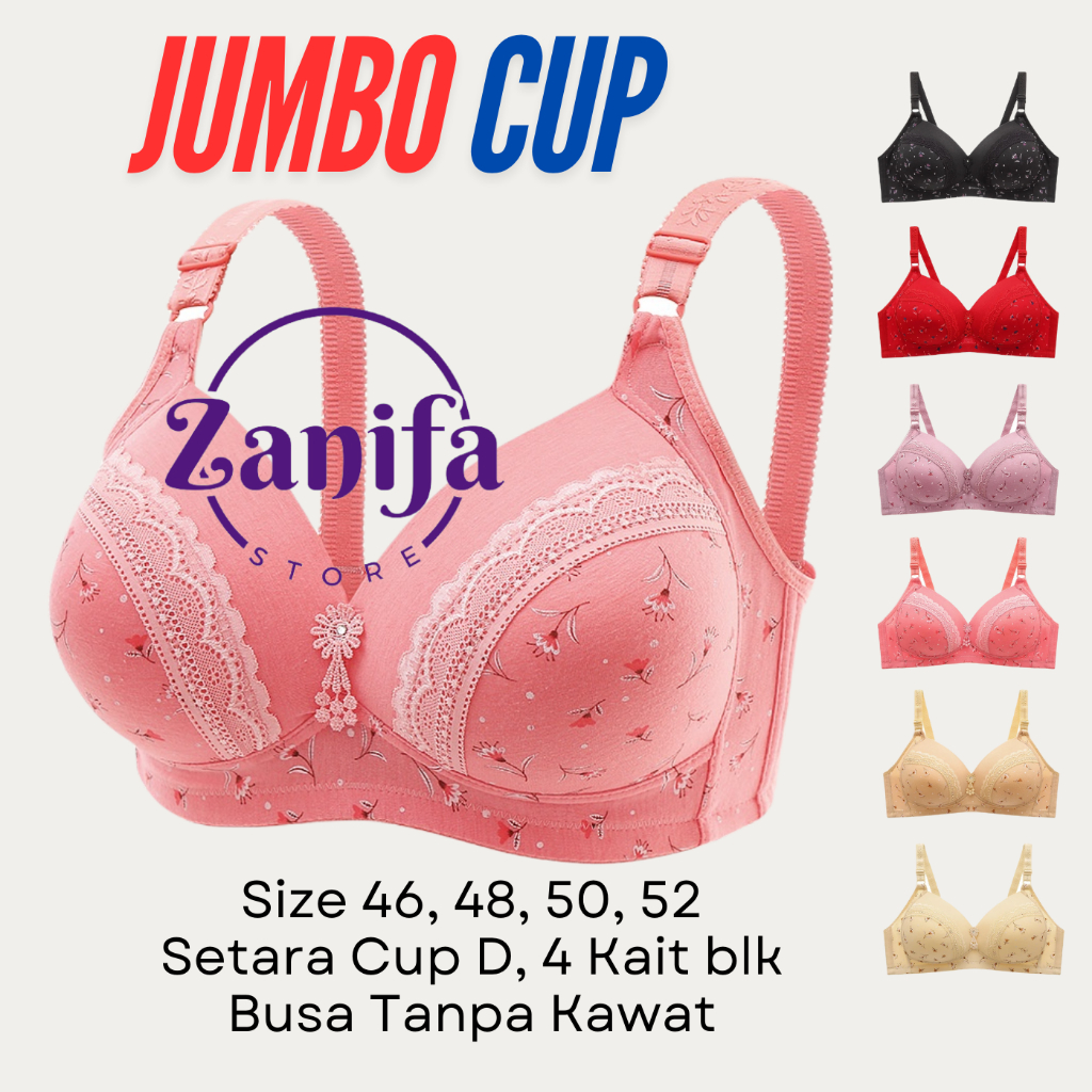 Bra BH Busa Tanpa Kawat JUMBO BIG CUP SIZE 46 - 52