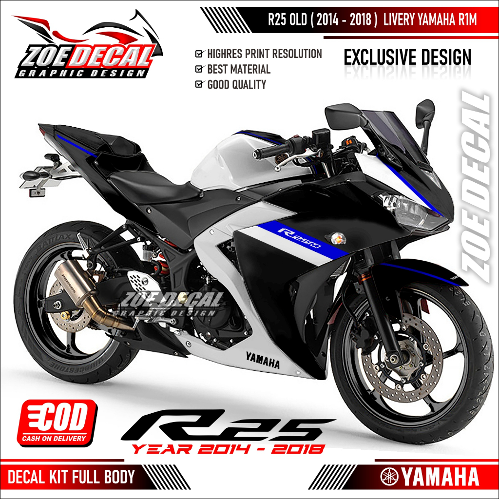 Terbaru Bisa Cod Decal Stiker Yamaha Full Body R25 OLD V1 Livery / Motif YAMAHA R1M