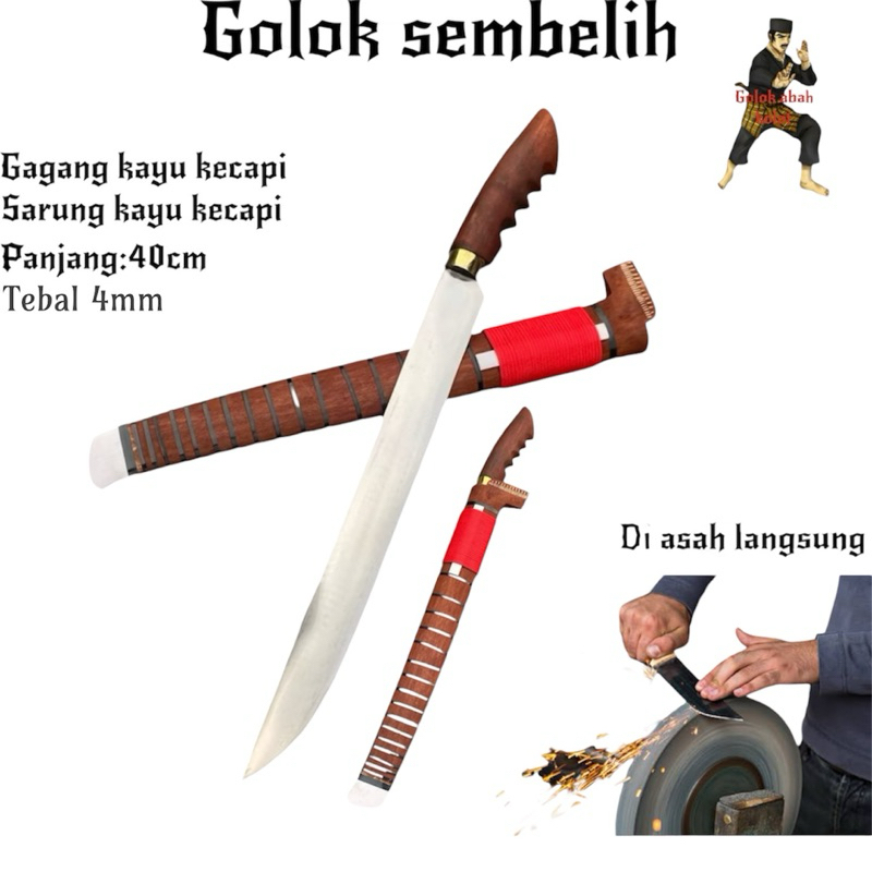 pisau sembelih daging 40cm dapur baja super tajam COD