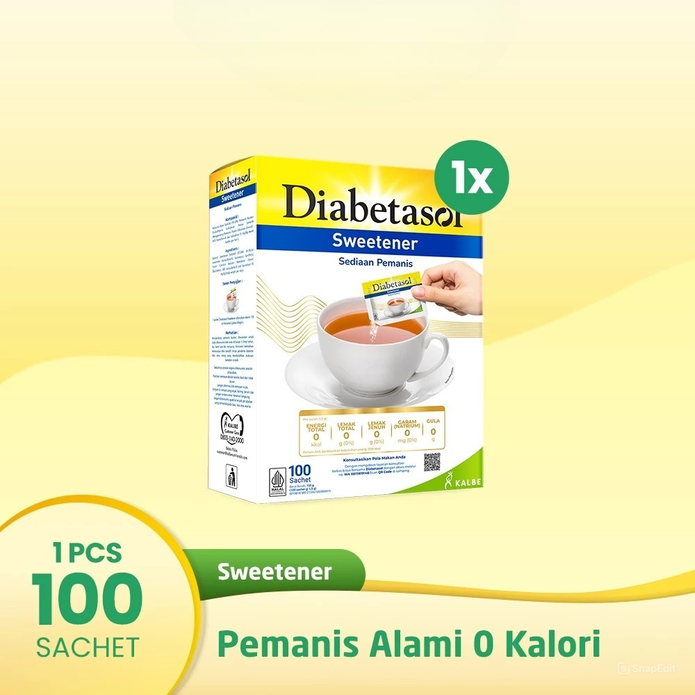 

[100 Sachet] Diabetasol Sweetener No Calorie 100 x 1.5 gr